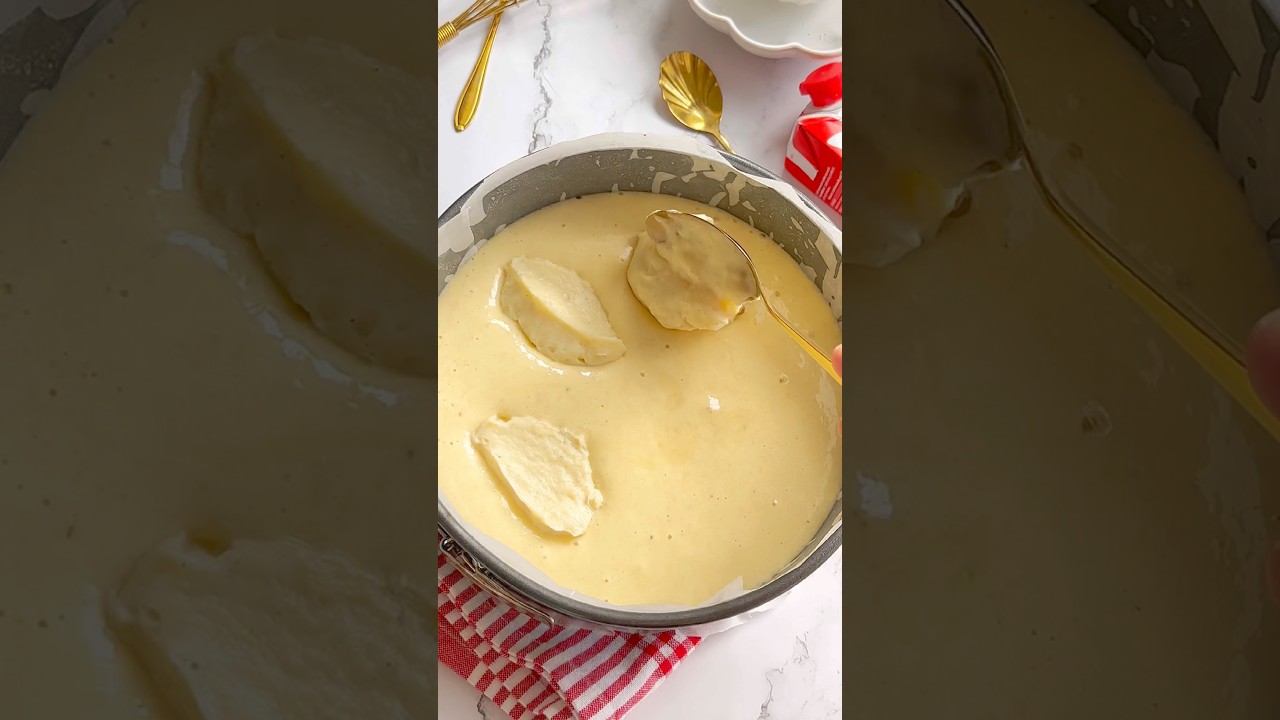 Gâteau moelleux à la crème pâtissière (Torta Nua) recette dans les commentaires👇 #recipe #torta