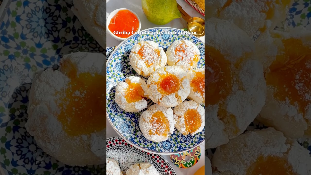 Ghriba coco semoule au citron et chocolat blanc