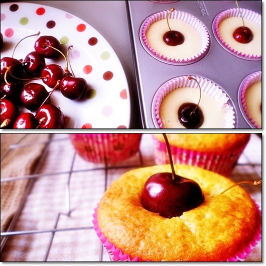 Muffins aux amandes & aux cerises Facile