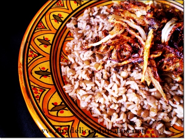 Mjaddara / Riz aux lentilles libanais