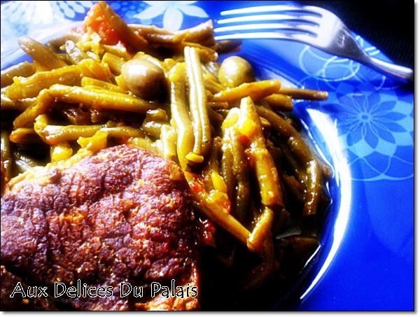 Tajine boeuf aux haricots verts olives