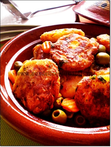 Tajine poulet aux olives carottes & champignons