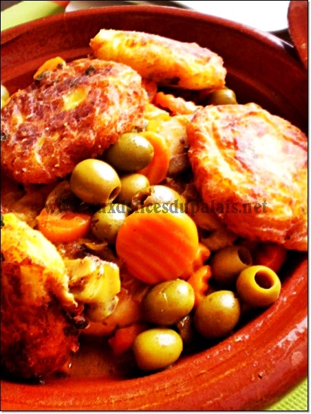 Tajine poulet aux olives carottes & champignons