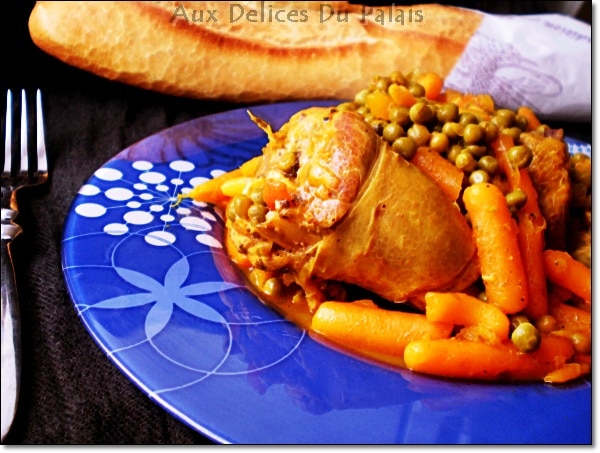 Tajine d'Agneau aux Petits Pois & aux Carottes