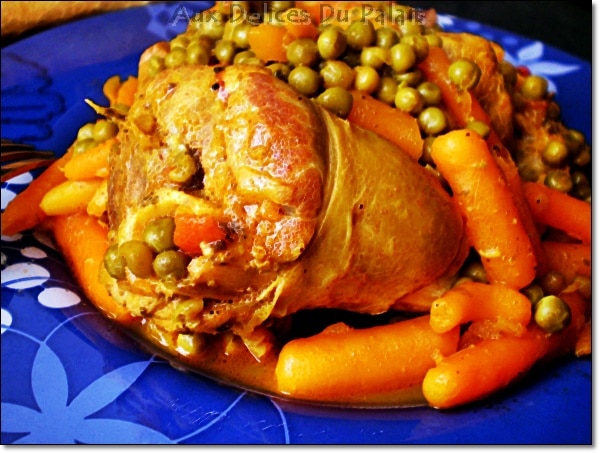 recette tajine d'agneau petit pois carottes facile