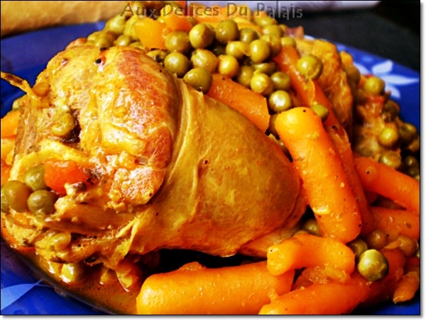 Tajine d'Agneau aux Petits Pois & aux Carottes