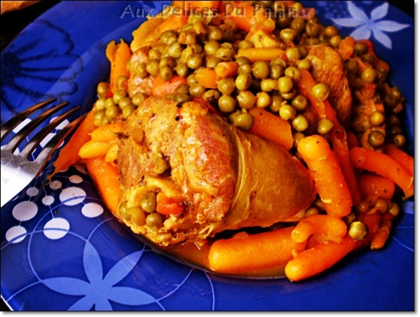 Tajine d'Agneau aux Petits Pois & aux Carottes