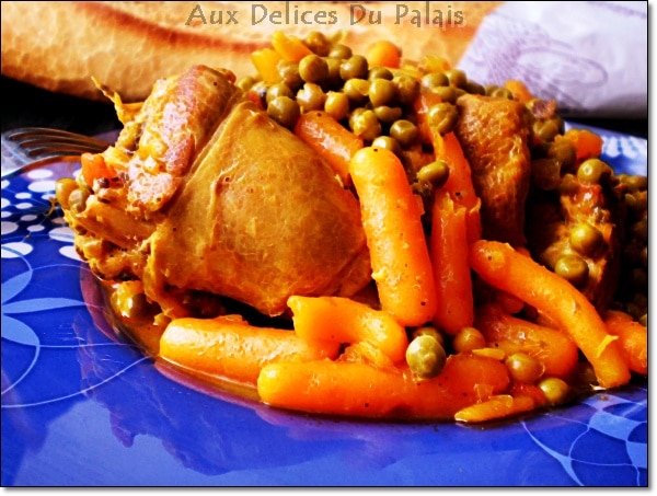 Tajine d'Agneau aux Petits Pois & aux Carottes