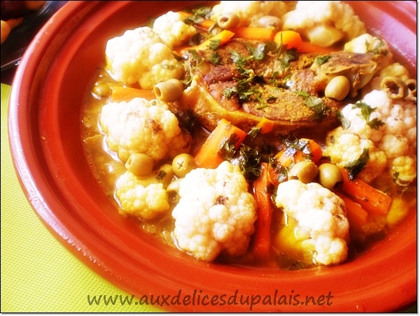 Tajine d'agneau au chou-fleur et carotte