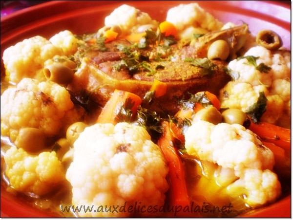 Tajine d'agneau au chou-fleur et carotte