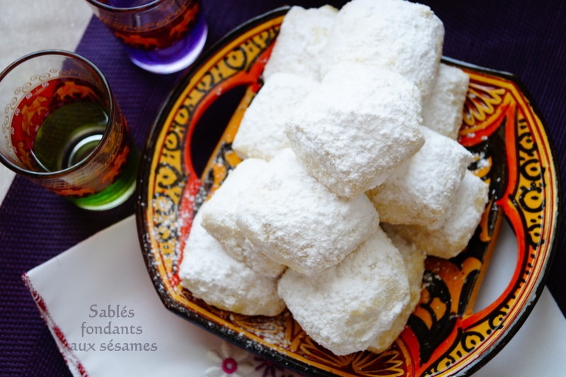 Sablés fondants au sésame & fleur d'oranger