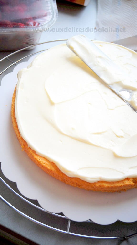 Layer cake aux framboises ( gâteau à étages )