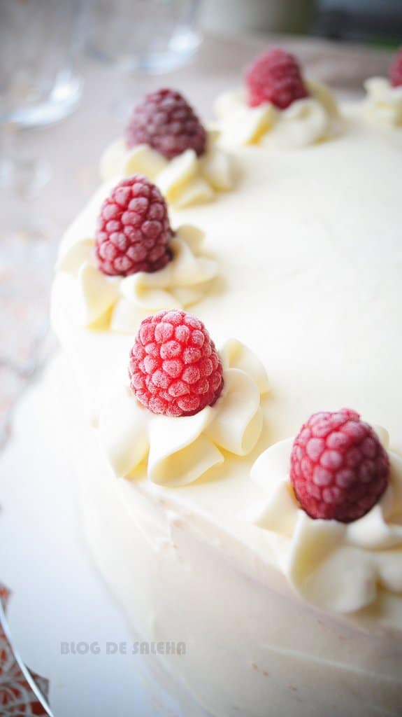 Layer cake aux framboises ( gâteau à étages )