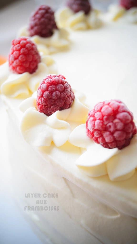 Layer cake aux framboises ( gâteau à étages )