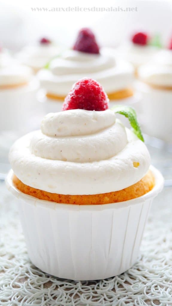 Cupcakes aux amandes vanille & framboises
