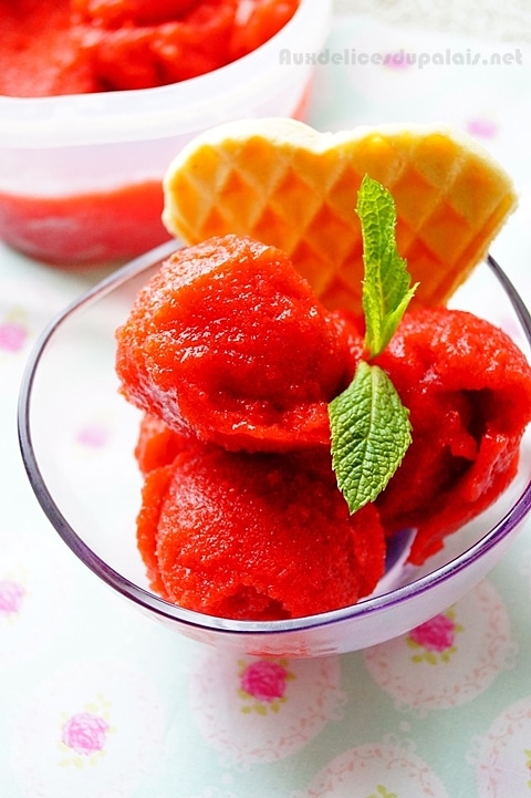 Sorbet aux fraises sans sorbetière facile