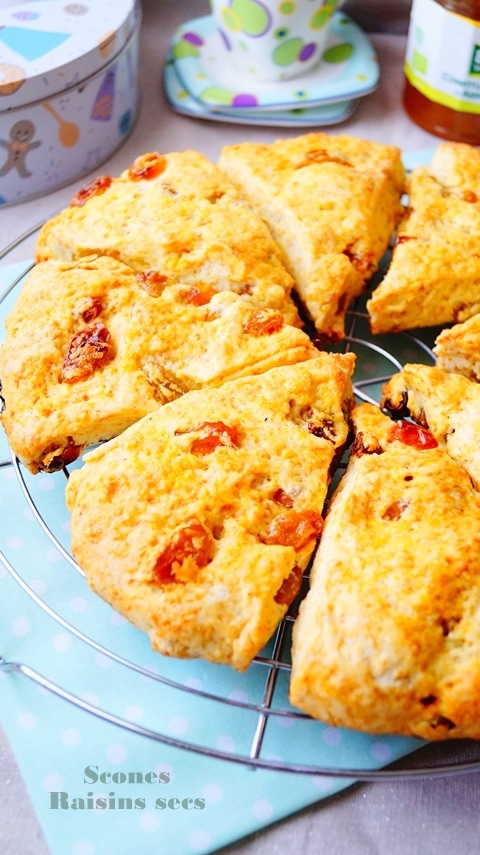 Scones anglais aux raisins secs