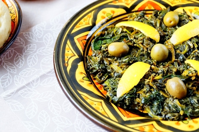 bakoula salade d'épinards marocaine
