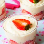 crème mascarpone aux fraises & à la rhubarbe