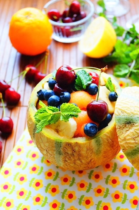 Salade de fruit dans un melon