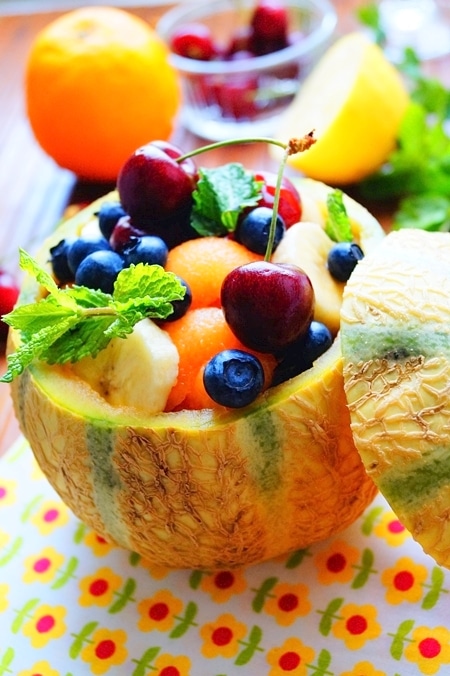 salade de fruit dans un melon