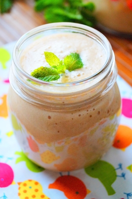 Smoothie melon pêches et banane