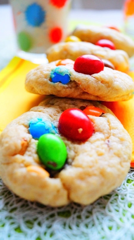 Cookies au beurre de cacahuète et M&M's 