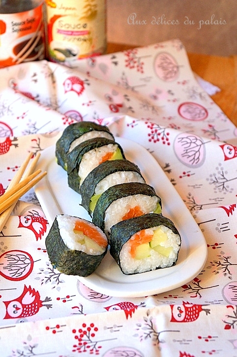 Maki au saumon avocat concombre recette facile