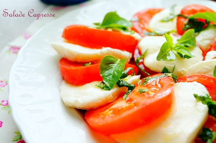 Salade tomate mozzarella basilic capresse