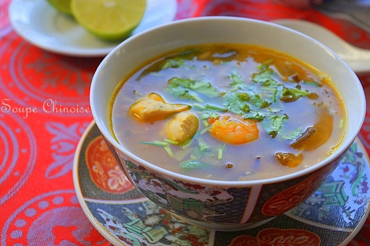 Soupe chinoise crevettes poulet & vermicelles