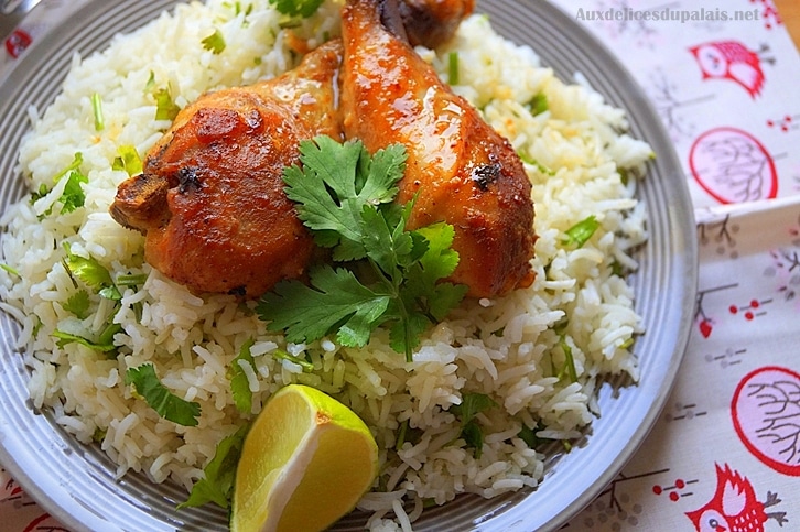 Poulet sauce soja miel & riz basmati à la coriandre