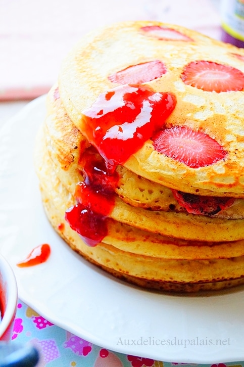 Pancakes moelleux aux fraises