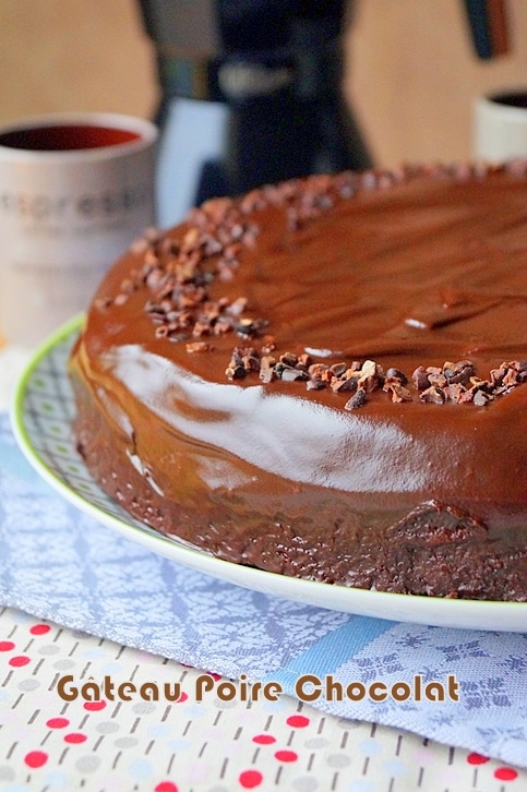 Gâteau au yaourt coulis chocolat