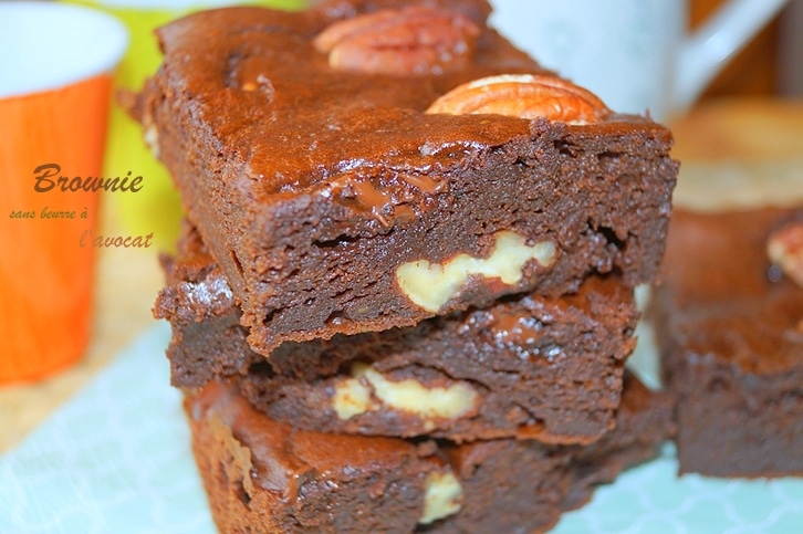 brownie sans beurre à l'avocat noix de pécan