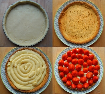 tarte aux fraises pâte sablée et crème pâtissière 