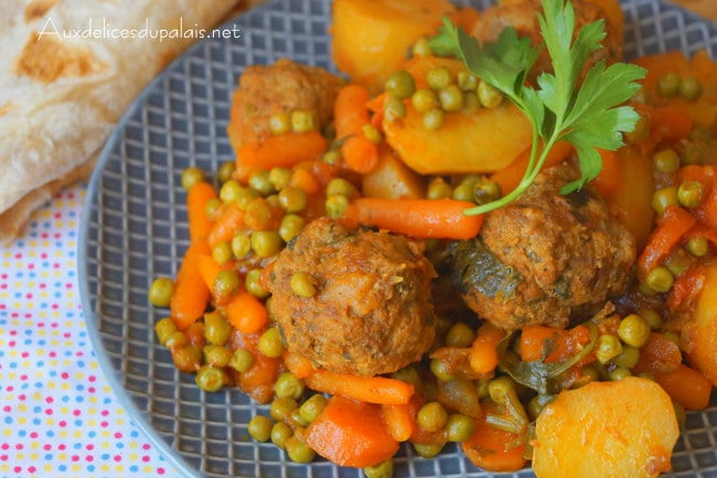 tajine kefta aux petits pois carottes pomme de terre