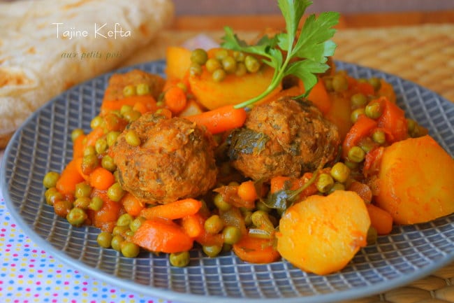 Tajine Kefta aux petits pois carottes