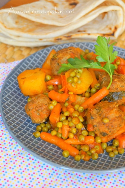 Tajine Kefta aux petits pois 