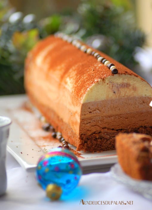 Bûche de Noël aux trois mousses au chocolat