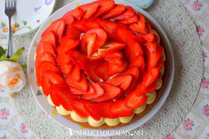 tarte aux fraises sur sablé breton