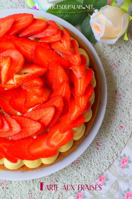 Tarte aux fraises sur sablé breton