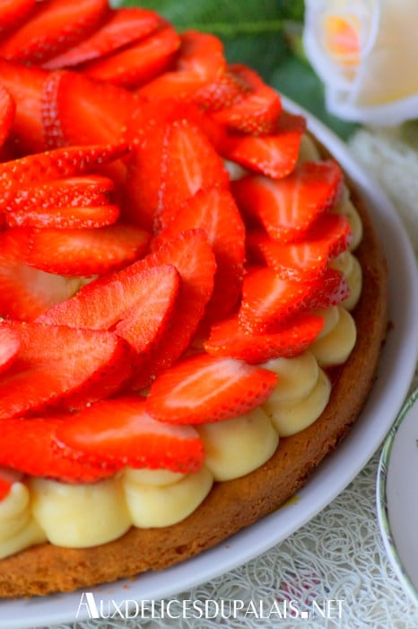 Tarte aux fraises sur sablé breton