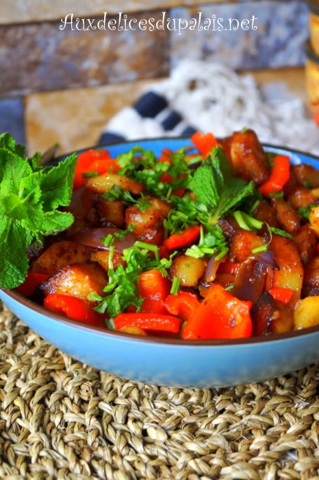 pomme de terre sautée aux poivrons et oignons