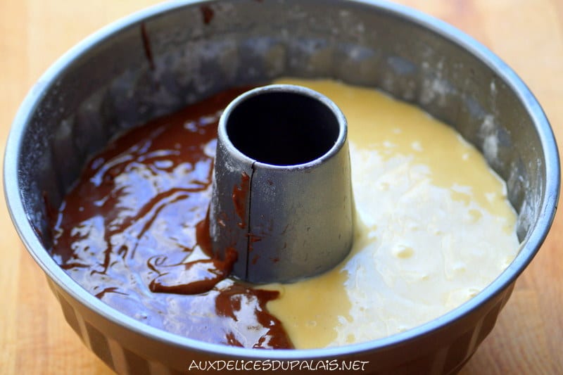 Mouskoutchou, gâteau au chocolat bicolore