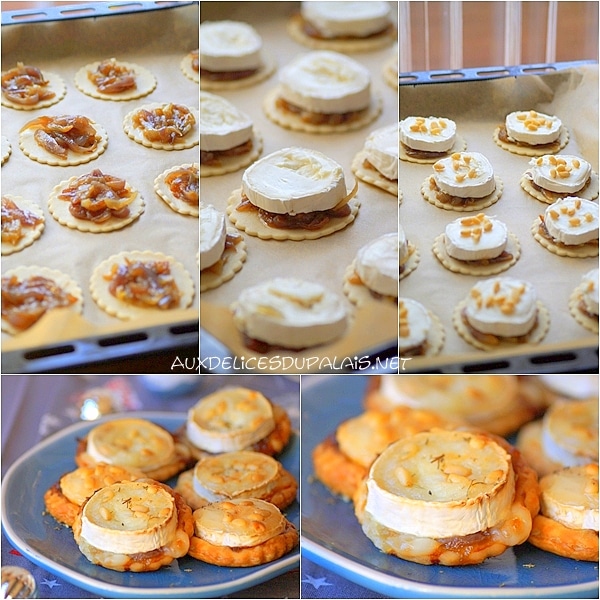 Feuilletés fromage de chèvre et confit d'oignon