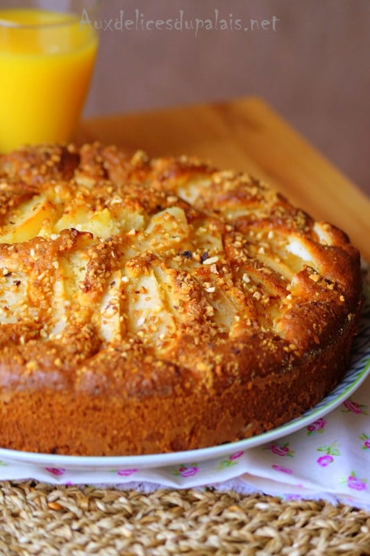 Gâteau moelleux aux poires et amandes