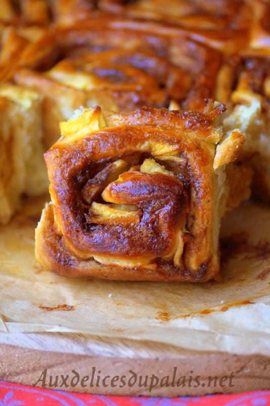 Recette brioche roulée aux pommes et cannelle