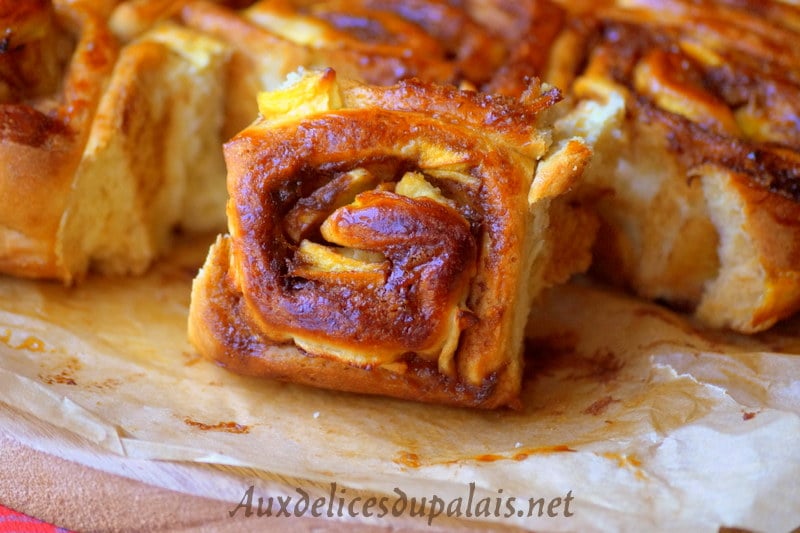 Recette brioche roulée aux pommes et cannelle