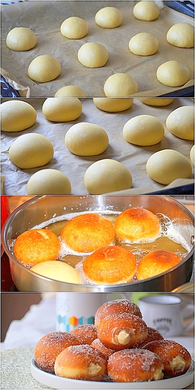 Beignets italiens à la crème pâtissière (bomboloni)