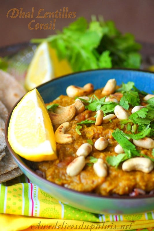 Dhal, curry de lentilles corail au lait de coco